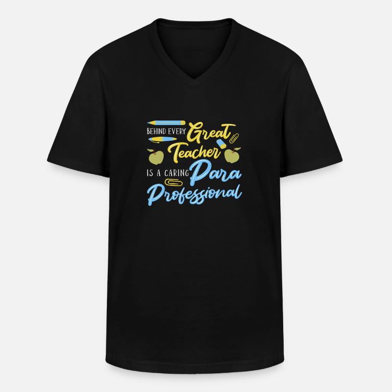 Paraprofessional - Männer-T-Shirt mit V-Ausschnitt - Schwarz