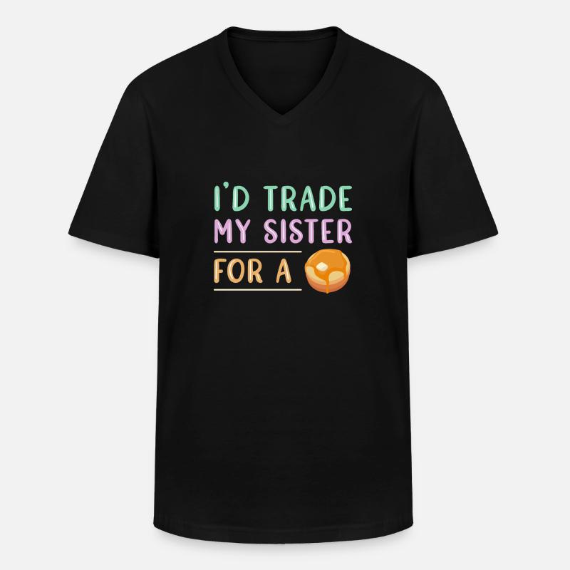 Pfannkuchen - Männer-T-Shirt mit V-Ausschnitt - Schwarz