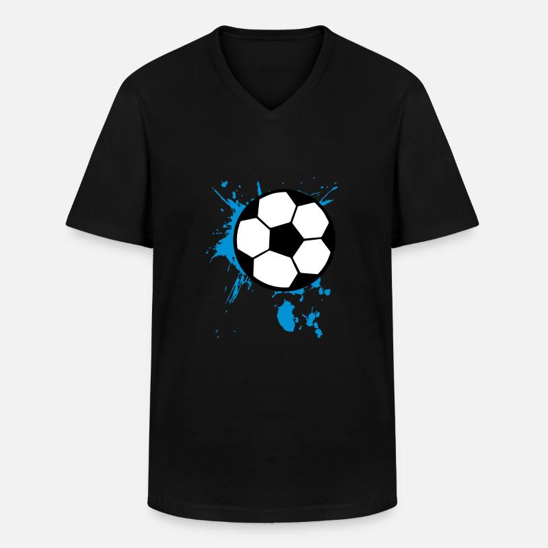 Fußball Splash 3c - Männer-T-Shirt mit V-Ausschnitt - Schwarz