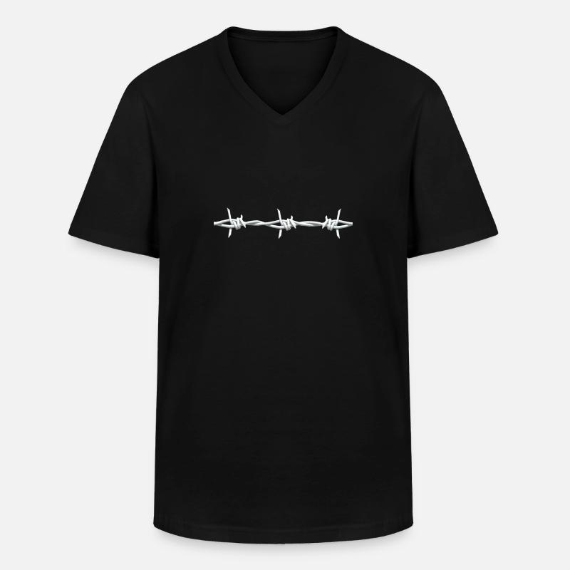 Stacheldraht - Männer-T-Shirt mit V-Ausschnitt - Schwarz
