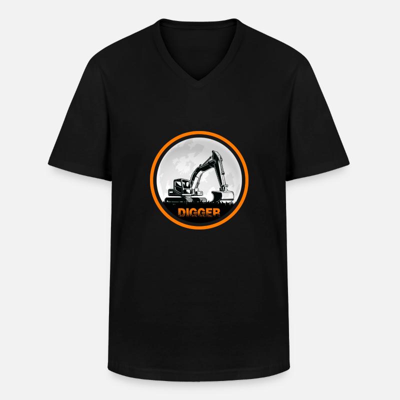 Baggerfahrer Bagger "Digger" Baggerschaufel - Männer-T-Shirt mit V-Ausschnitt - Schwarz
