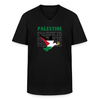 Palästina - Männer-T-Shirt mit V-Ausschnitt - Schwarz - Vorne - AI Model Male 178 dark (178cm)