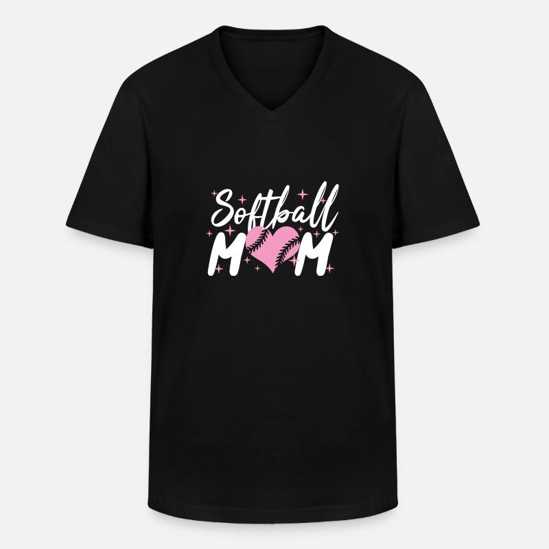 Softball - Männer-T-Shirt mit V-Ausschnitt - Schwarz