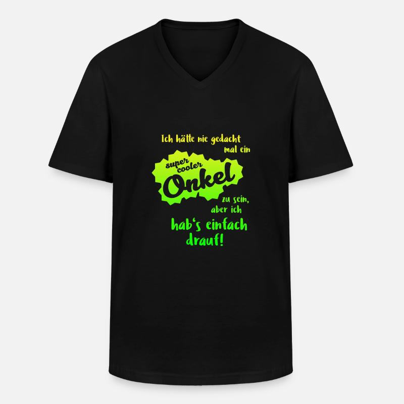 Onkel - Super Cool - Männer-T-Shirt mit V-Ausschnitt - Schwarz