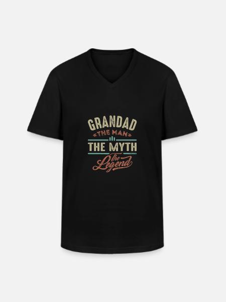 Grandad The Legend - Men's V-Neck T-Shirt - black