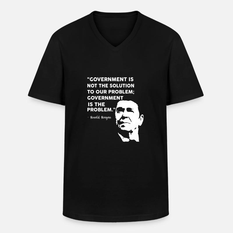 Ronald Reagan Spruch - Männer-T-Shirt mit V-Ausschnitt - Schwarz