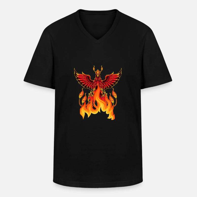 Phoenix - Männer-T-Shirt mit V-Ausschnitt - Schwarz