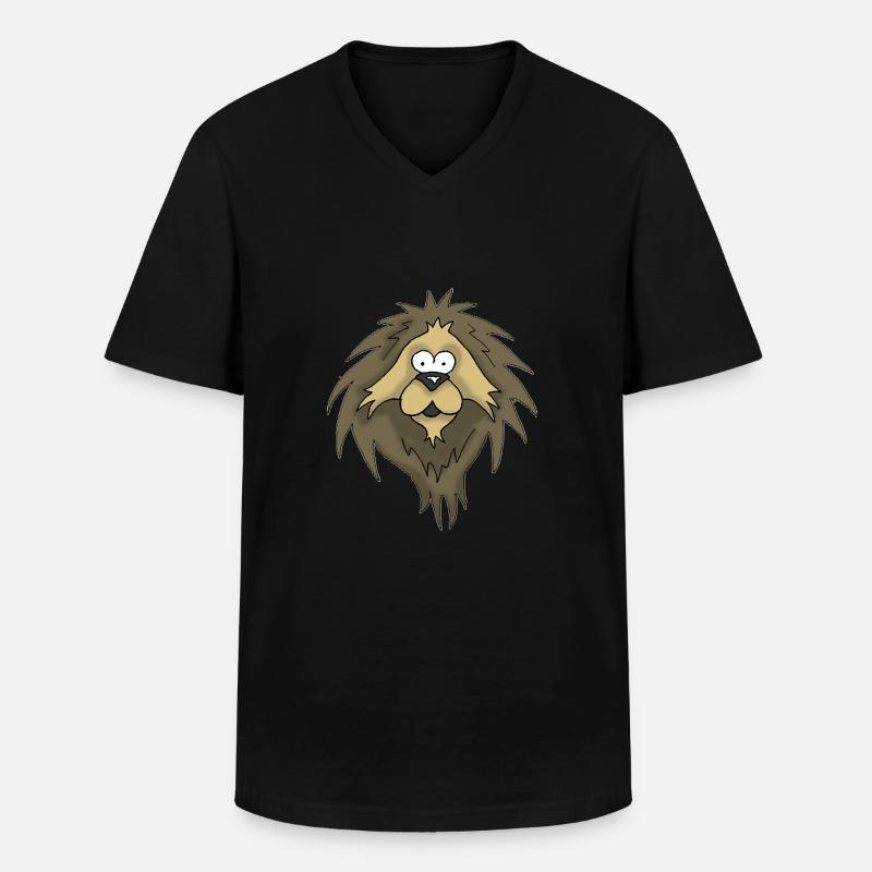 Löwe - Männer-T-Shirt mit V-Ausschnitt - Schwarz