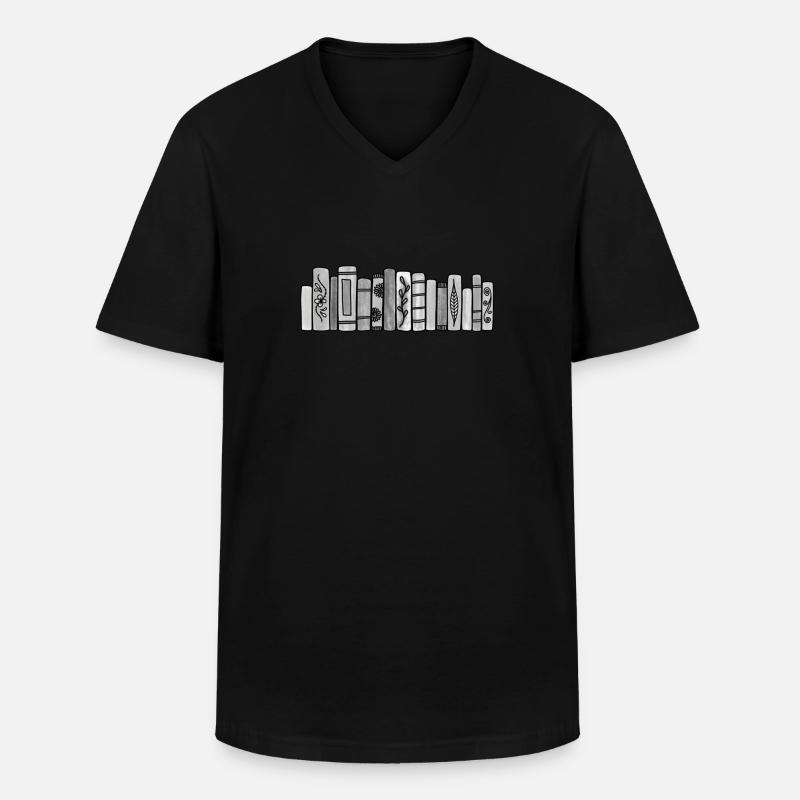 Graue Pastellbücher - Männer-T-Shirt mit V-Ausschnitt - Schwarz