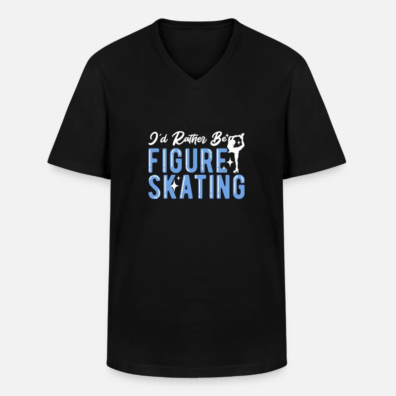 Eiskunstlauf - Männer-T-Shirt mit V-Ausschnitt - Schwarz