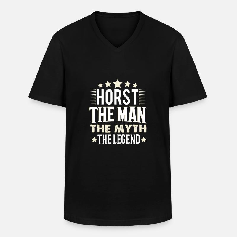 Horst - Männer-T-Shirt mit V-Ausschnitt - Schwarz