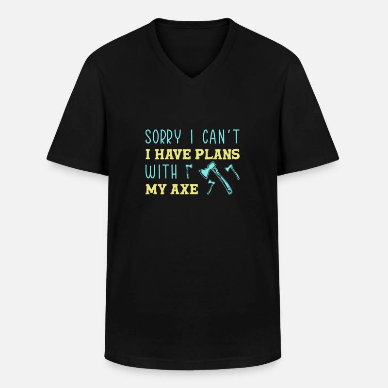 Axe throw axe throwing - Men's V-Neck T-Shirt - black