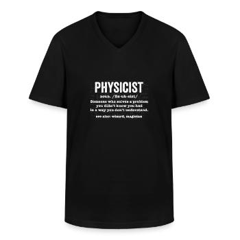Videnskab I Fysiker Definition I Fysik I - Klassisk herre T-shirt med V-udskæring - sort - Foran - AI Model Male 178 dark (178cm)