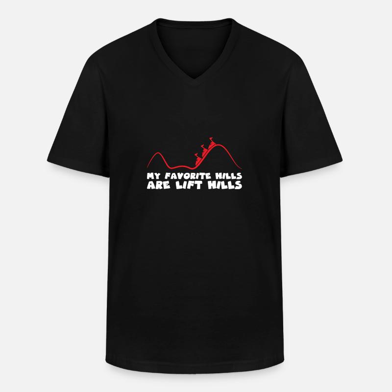 Achterbahn Freizeitpark Vergnügungspark - Männer-T-Shirt mit V-Ausschnitt - Schwarz