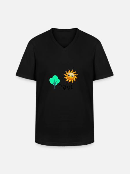 Paul - T-shirt col V Homme - noir