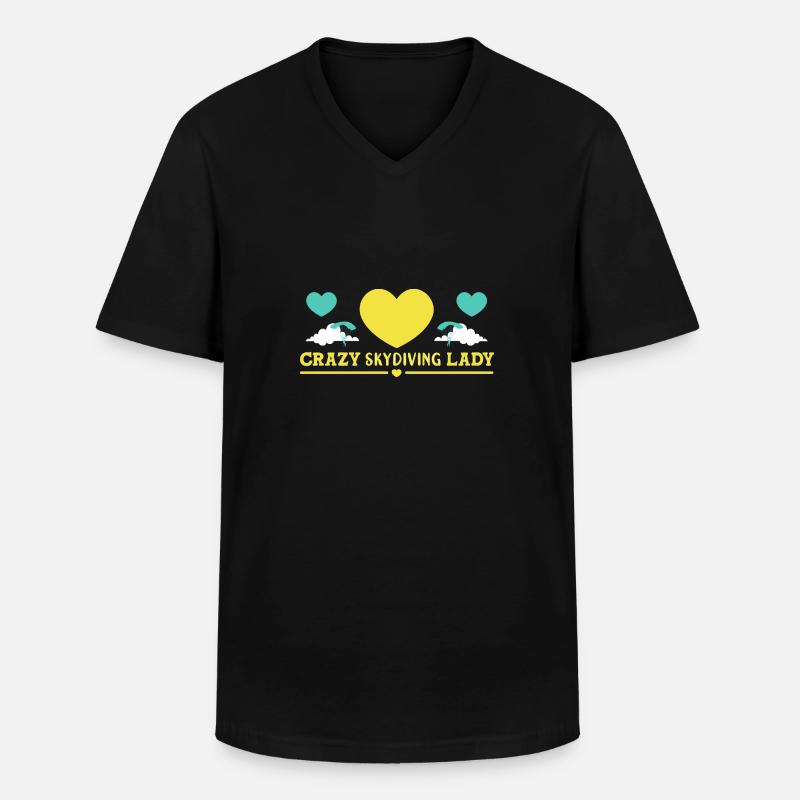 Parachute Skydiving Parachutists - Men's V-Neck T-Shirt - black
