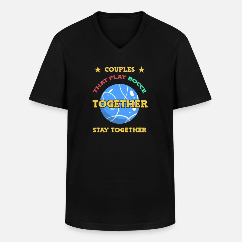 Boccia Boule Petanque - Männer-T-Shirt mit V-Ausschnitt - Schwarz