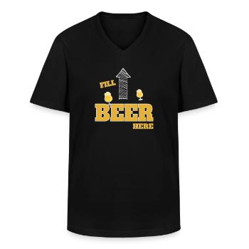 Lustiger Spruch für Bier Fans Fill Beer Here - Männer-T-Shirt mit V-Ausschnitt - Schwarz - Vorne - AI Model Male 178 dark (178cm)