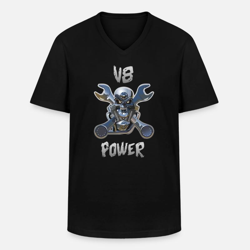 Motor V8 Power - Männer-T-Shirt mit V-Ausschnitt - Schwarz