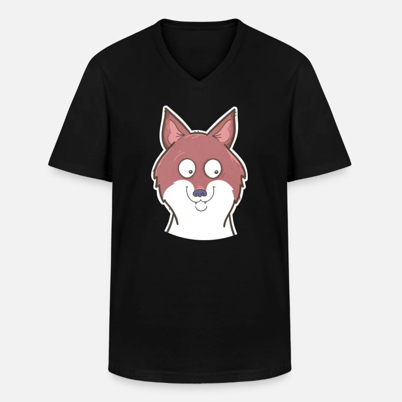 Fuchs - Männer-T-Shirt mit V-Ausschnitt - Schwarz