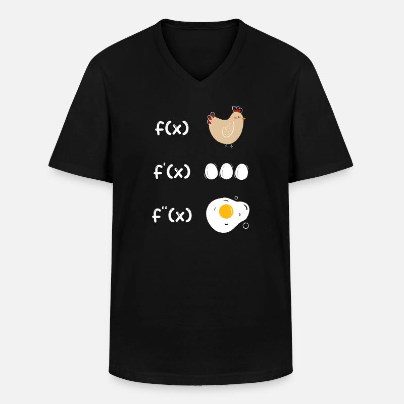 Ableitung Funktion Huhn Mathe - Männer-T-Shirt mit V-Ausschnitt - Schwarz