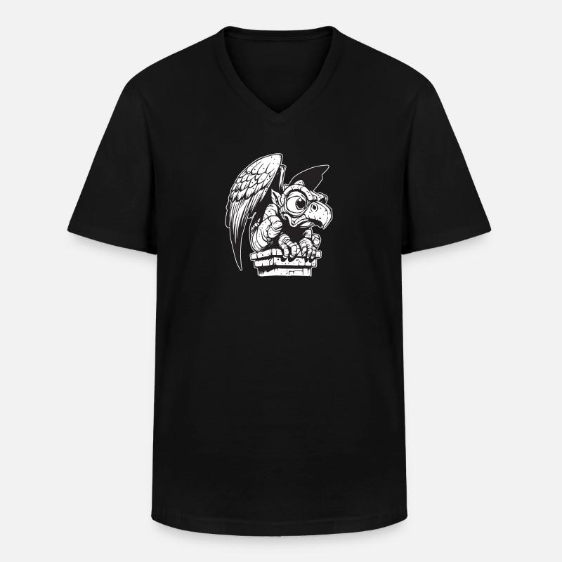 Gargoyle-Krähe - Männer-T-Shirt mit V-Ausschnitt - Schwarz