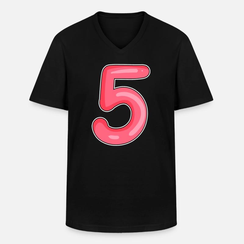 5 - Männer-T-Shirt mit V-Ausschnitt - Schwarz