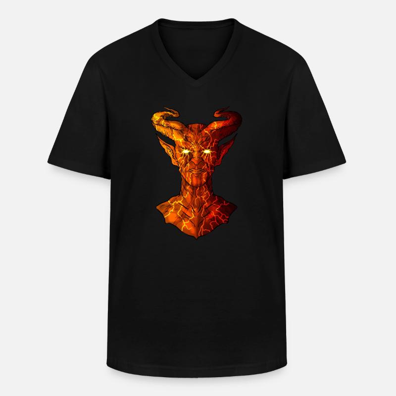 Devil - Männer-T-Shirt mit V-Ausschnitt - Schwarz