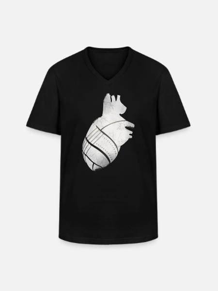 A heart of metal - Men's V-Neck T-Shirt - black