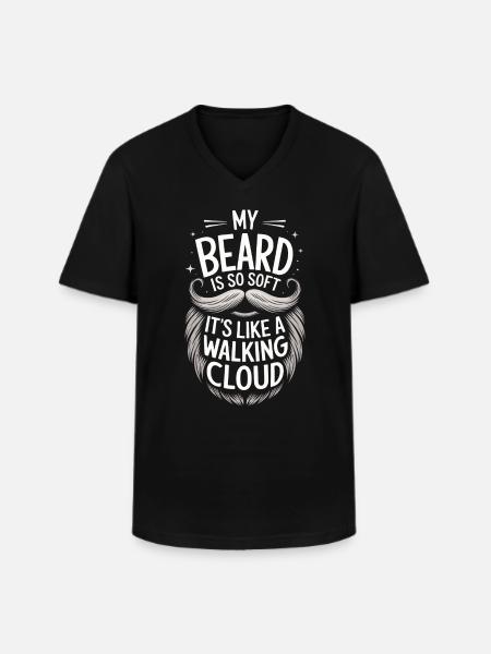 Beard Mustache Bearded Men - Men's V-Neck T-Shirt - black