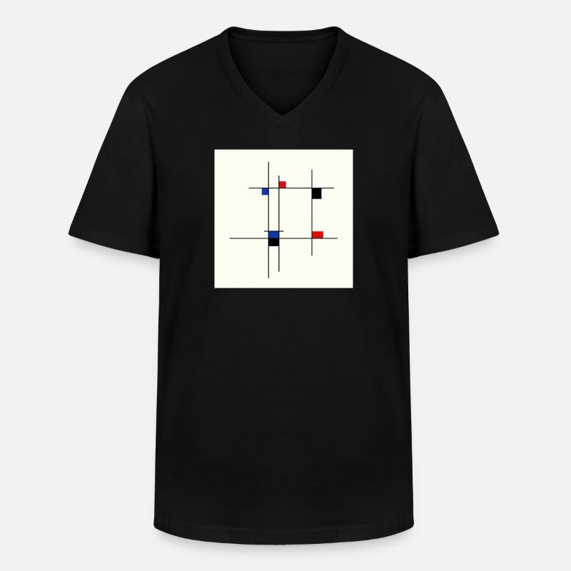 Abstrakte Designlinie und Farben - Männer-T-Shirt mit V-Ausschnitt - Schwarz