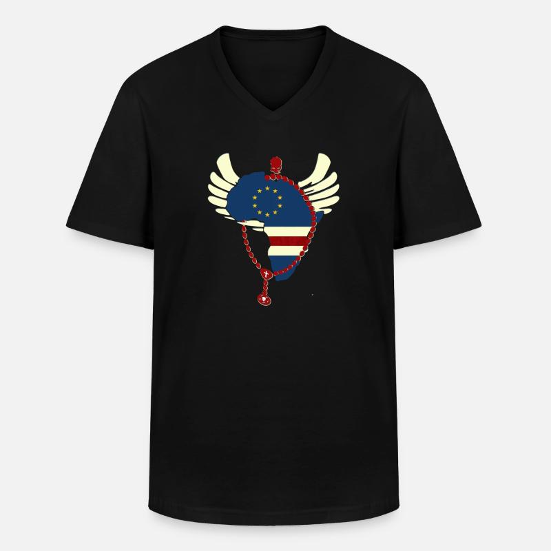 Cabo Verde - Männer-T-Shirt mit V-Ausschnitt - Schwarz