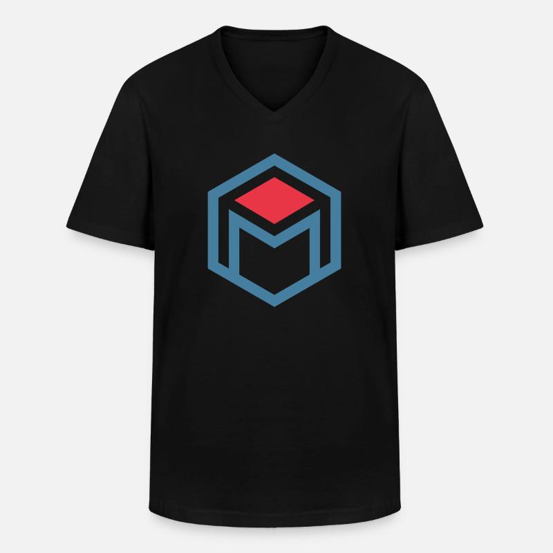 M Bekleidungsmarke - Männer-T-Shirt mit V-Ausschnitt - Schwarz