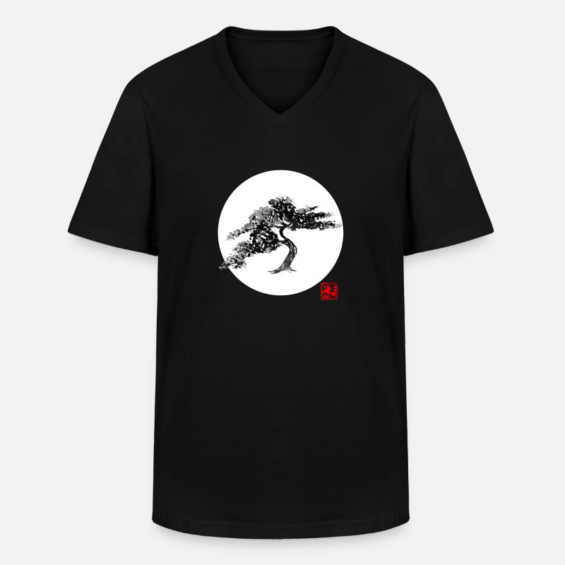 Bonsai - Männer-T-Shirt mit V-Ausschnitt - Schwarz