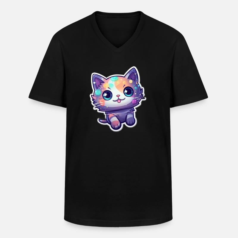ein süßes Kätzchen - Männer-T-Shirt mit V-Ausschnitt - Schwarz