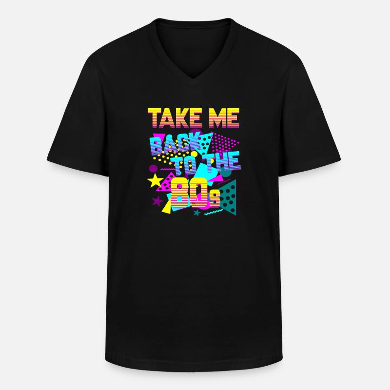 Take Me Back to 80's - Männer-T-Shirt mit V-Ausschnitt - Schwarz