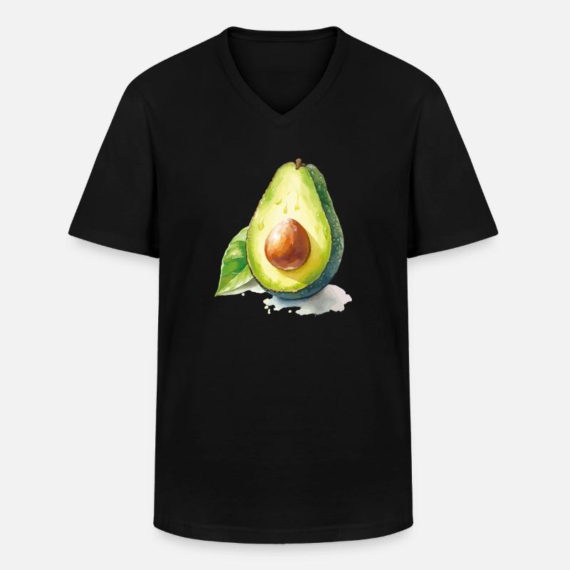 Avocado - Männer-T-Shirt mit V-Ausschnitt - Schwarz