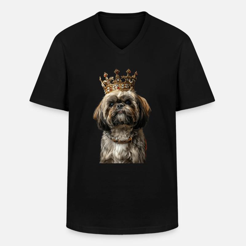 Shih Tzu - Männer-T-Shirt mit V-Ausschnitt - Schwarz