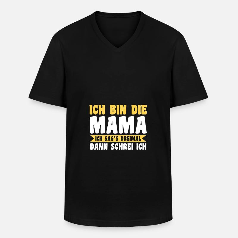 Mutter Team Mama - Männer-T-Shirt mit V-Ausschnitt - Schwarz
