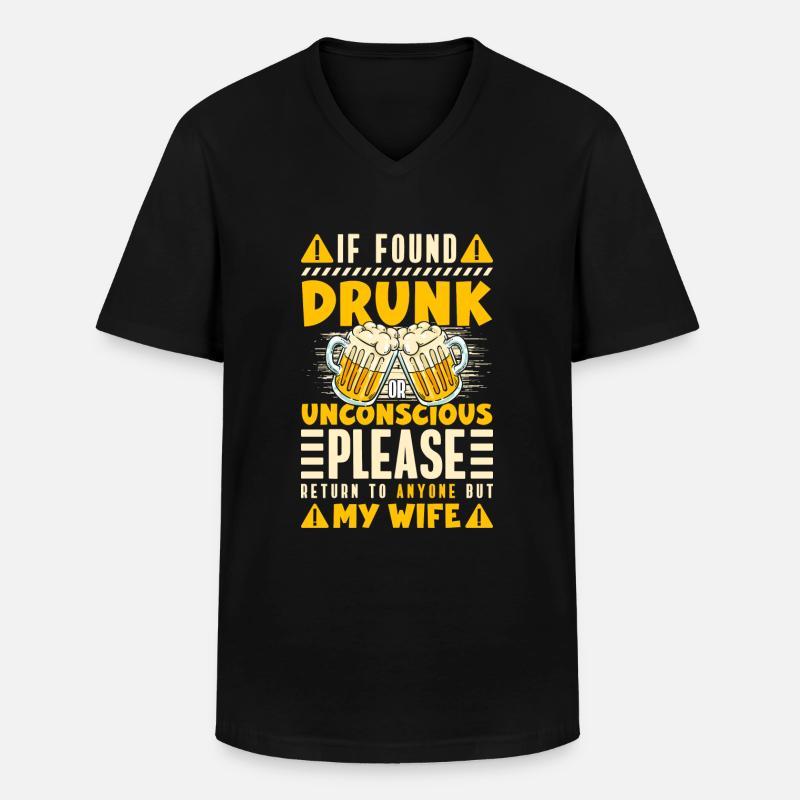 Alkohol Spaß Wochenende - Männer-T-Shirt mit V-Ausschnitt - Schwarz