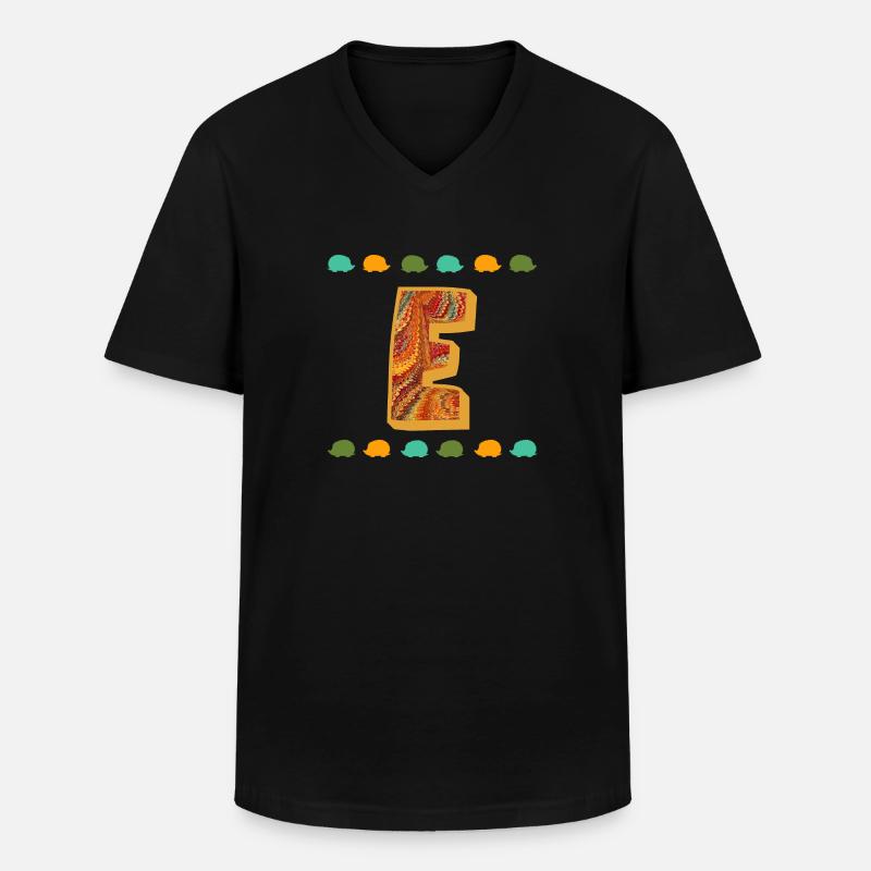 igel e 22 e - Männer-T-Shirt mit V-Ausschnitt - Schwarz