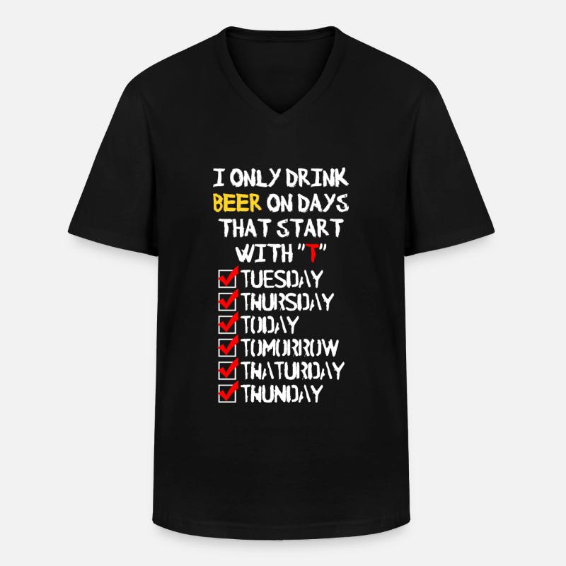 Beer everyday - Männer-T-Shirt mit V-Ausschnitt - Schwarz