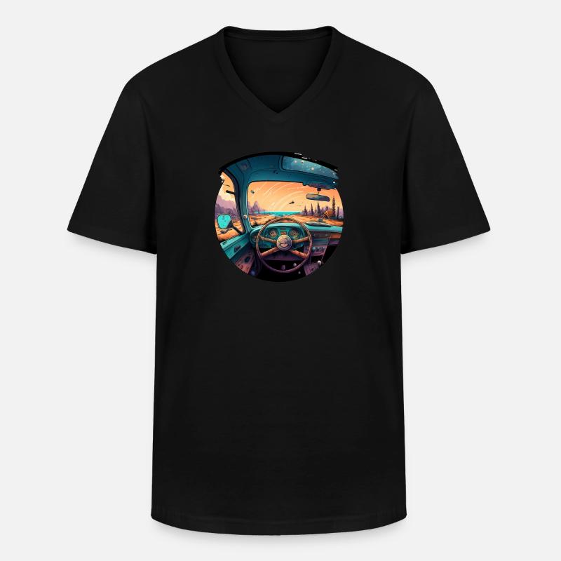 interior car dashboard - Männer-T-Shirt mit V-Ausschnitt - Schwarz