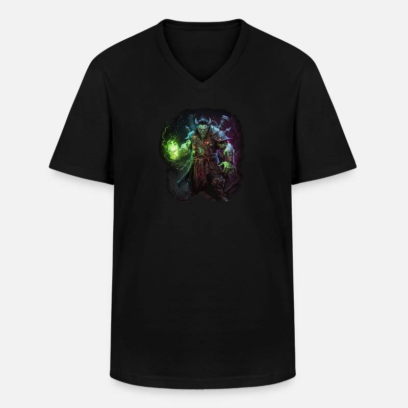 Ork-Zauberer - Männer-T-Shirt mit V-Ausschnitt - Schwarz