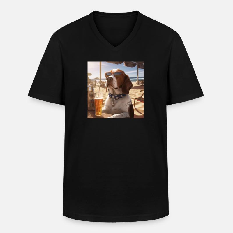 Ready for summer - Männer-T-Shirt mit V-Ausschnitt - Schwarz