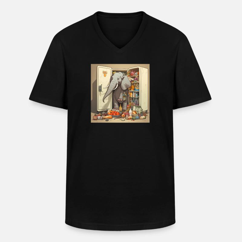 Comic style Elephant 2 - Männer-T-Shirt mit V-Ausschnitt - Schwarz
