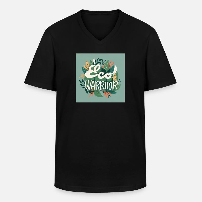 Eco Warrior - Männer-T-Shirt mit V-Ausschnitt - Schwarz