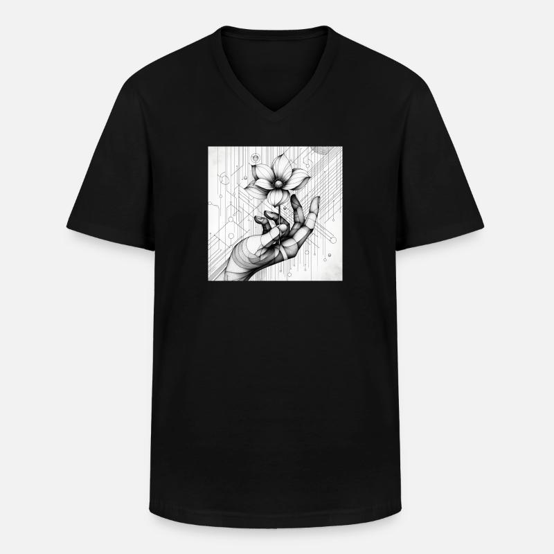 Hand & Flower: Resistenza e Speranza - Maglietta da uomo classica con scollo a V - nero