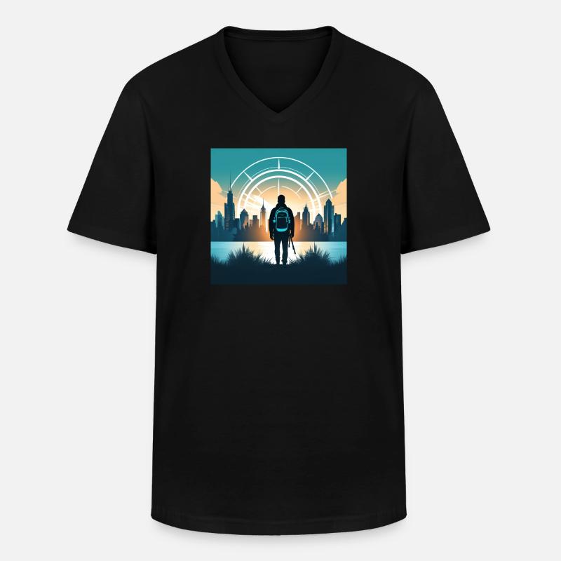 Urban Explorer's Abode - Männer-T-Shirt mit V-Ausschnitt - Schwarz