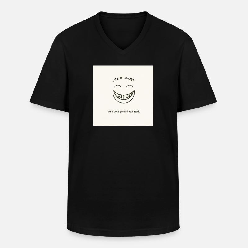Smile Legacy - Männer-T-Shirt mit V-Ausschnitt - Schwarz